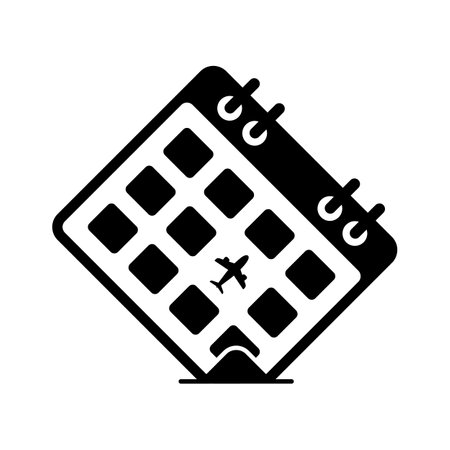 Organize your trip with our premium travel calendar iconのイラスト素材