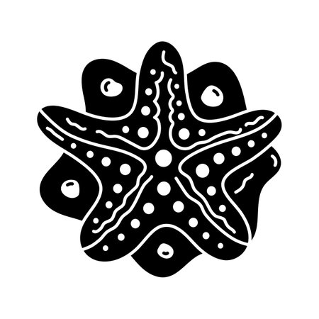 Charming starfish icon, great for beach, marine life, and ocean, seafood vector illustrationのイラスト素材