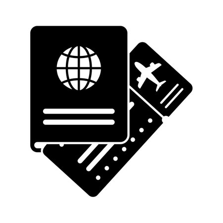 Travel document, boarding pass, passport and ticket vector illustrationのイラスト素材