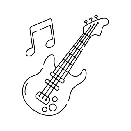 Stylish guitar icon, ideal for music, entertainment, or concert related projectsのイラスト素材
