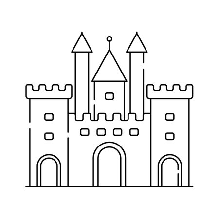 Vector of castle in modern style, travel, tourism, and historical contentのイラスト素材