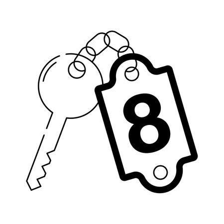 Creatively crafted hotel key icon, ideal for hospitality, lodging, or travelのイラスト素材