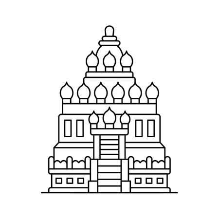 Hindu Temple,  prambanan temple vector designのイラスト素材