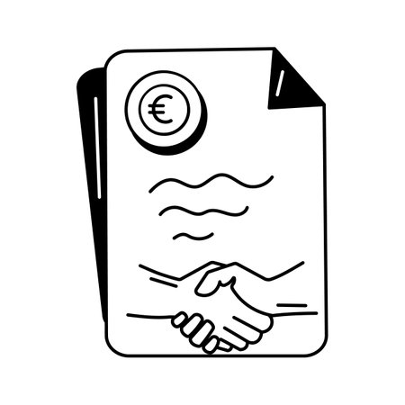 Business partnership, collaborative agreement, loan agreement iconのイラスト素材