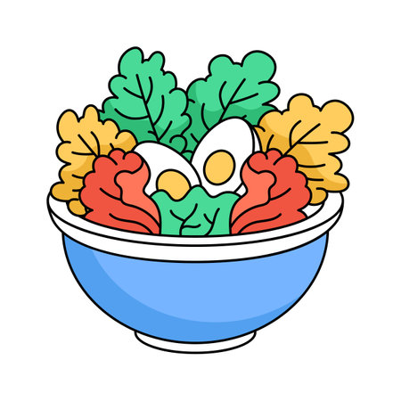 Health diet, fresh meal, vibrant salad bowl vector designのイラスト素材