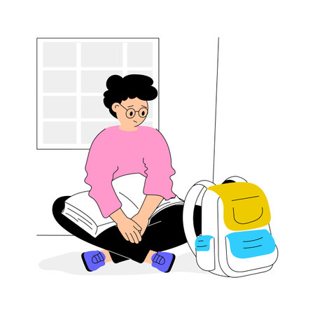 Flat illustration of lazy student, customizable vectorのイラスト素材