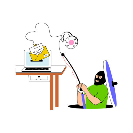 Trendy flat illustration of data phishing in editable designのイラスト素材