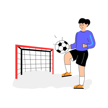 An editable illustration of soccer player, ready for premium useのイラスト素材