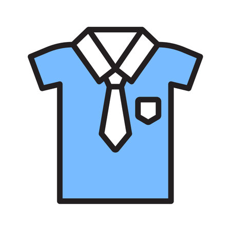 Elevate your projects with this neat and tidy school uniform shirt icon.のイラスト素材