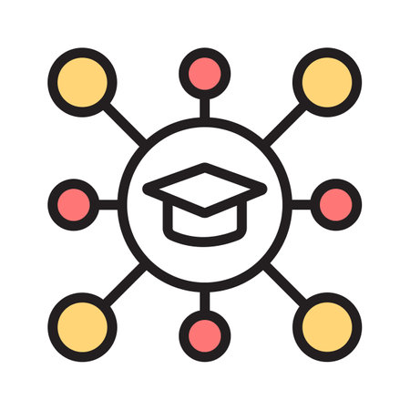 Trendy icon of educational network in modern styleのイラスト素材