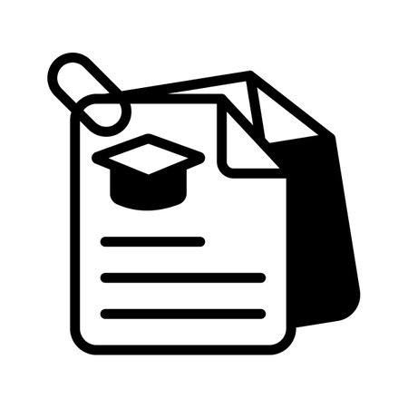Use our degree documents icon to verifies academic achievementのイラスト素材