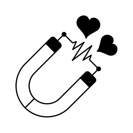 A magnet with hearts, symbolizing attraction and strong loveのイラスト素材