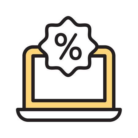 Highlight your deals with this online discount icon for sales promotionsのイラスト素材