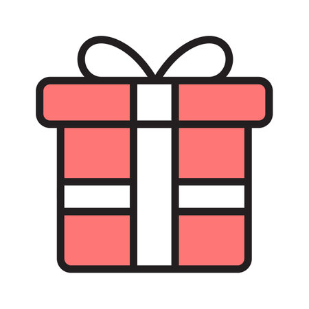 Festive box with a ribbon, symbolizing gifts and celebrationsのイラスト素材