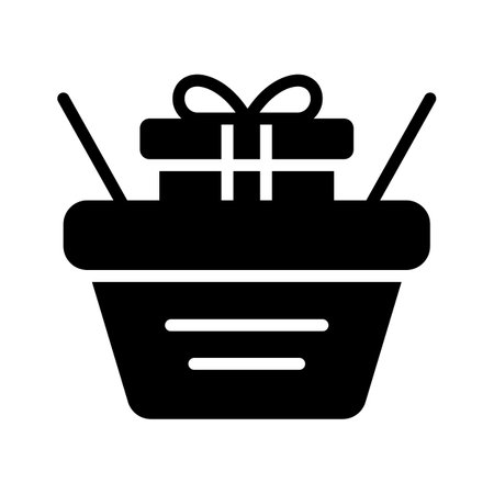 Present a variety of items with this gift basket icon for celebrationsのイラスト素材
