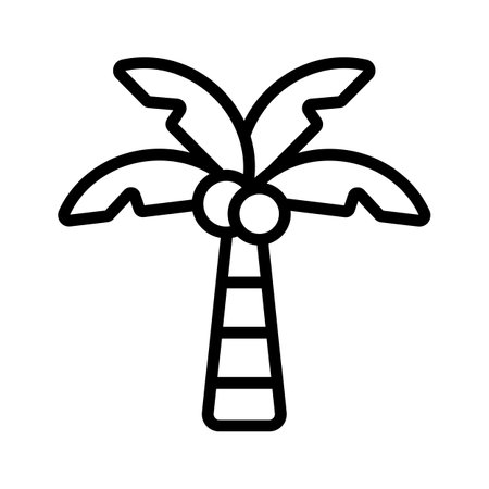 A tropical palm tree, creating a relaxing atmosphere in the gardenのイラスト素材