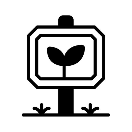 A garden sign board for labeling plants or directing visitorsのイラスト素材