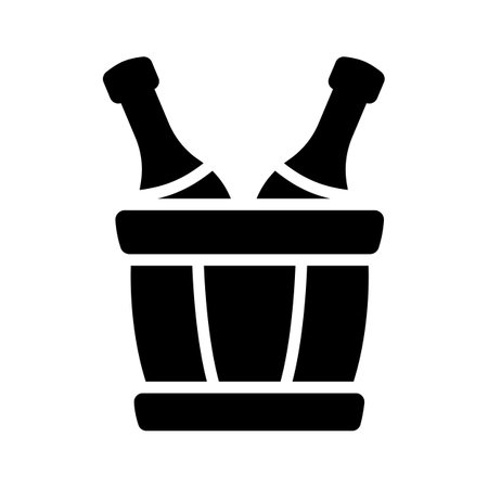 Basket filled with beer bottles icon, perfect for partiesのイラスト素材