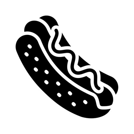 Appetizing hot dog icon, great for cookouts and funのイラスト素材