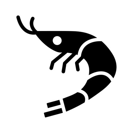 Plump shrimp icon ideal in seafood designsのイラスト素材