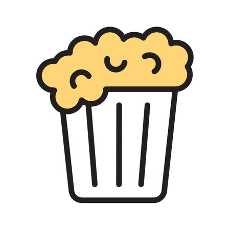 Classic popcorn icon, ideal for snacks and movie themesのイラスト素材