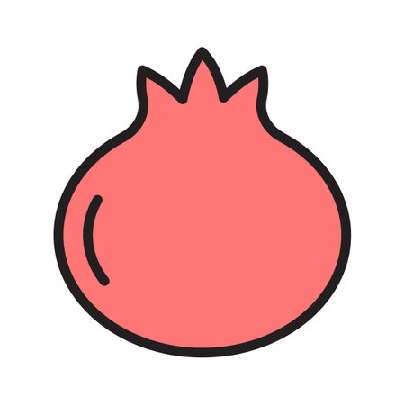 Fresh and healthy pomegranate iconのイラスト素材