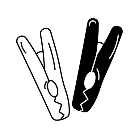 Take a look at this amazing icon of clothespins in modern styleのイラスト素材
