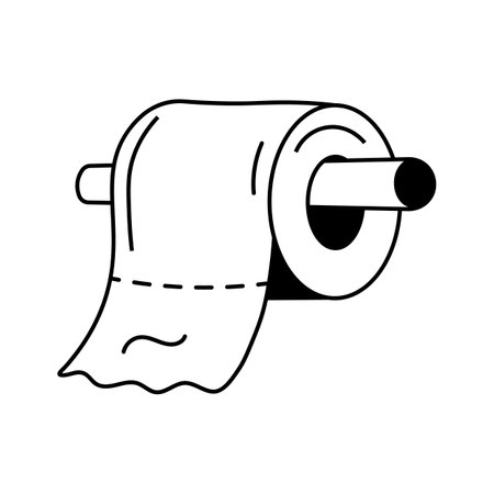 Get this creatively designed toilet paper vector in doodle styleのイラスト素材