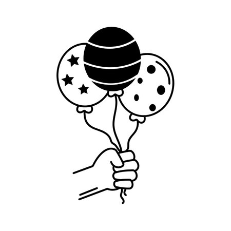 Colorful balloons icon representing celebrations, parties, and festive occasions in trendy styleのイラスト素材