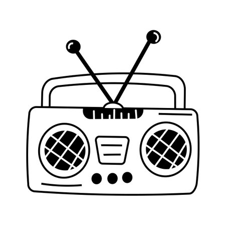 A classic radio for listening to AM,FM broadcastsのイラスト素材
