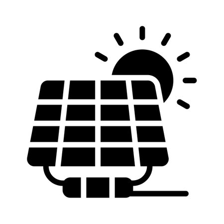 A solar panel harvesting energy from sunlight for powerのイラスト素材