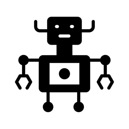 Simplified robot design symbolizing AI and robotics technologyのイラスト素材