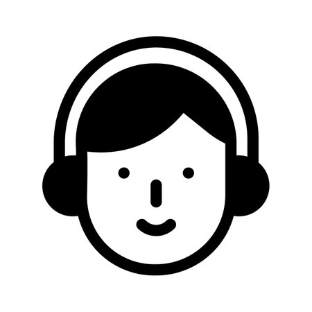 A headset wearing person symbolizing customer support or assistanceのイラスト素材