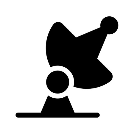 An editable icon of parabolic dish, broadcasting satellite vectorのイラスト素材