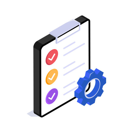 Grab this amazing task management isometric icon in modern styleのイラスト素材