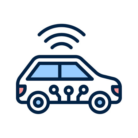 Beautiful designed smart car icon, ai automobile technologyのイラスト素材