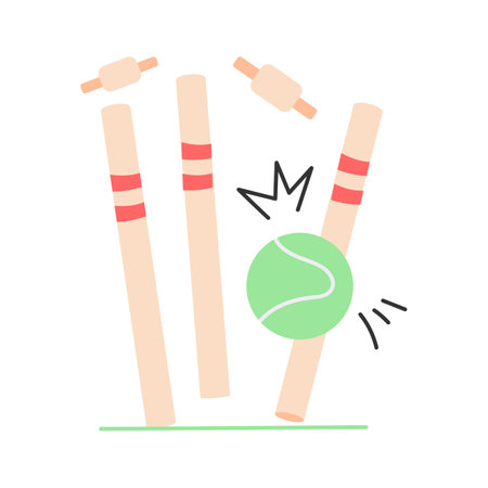 Trendy icon of stumps down in hand drawn styleのイラスト素材