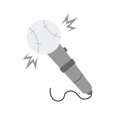 Microphone vector design in hand drawn styleのイラスト素材
