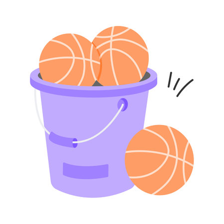 Grab this creatively designed basketballs bucket vectorのイラスト素材