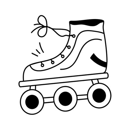 Versatile roller skates icon for speed, fun, and smooth outdoor movementのイラスト素材