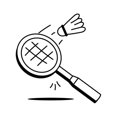 Badminton racket and shuttlecock for indoor and outdoor gamesのイラスト素材