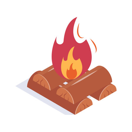 Get hold on this amazing icon of campfire isometric styleのイラスト素材