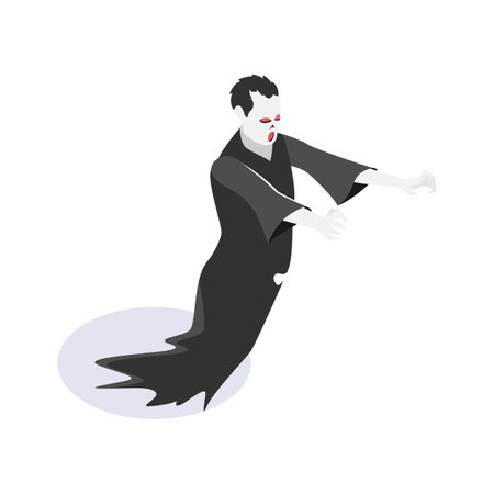 Ready to use isometric icon of vampire characterのイラスト素材