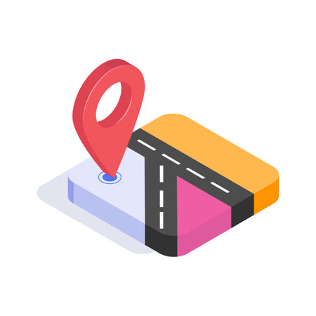 Trendy isometric icon of location map in modern styleのイラスト素材