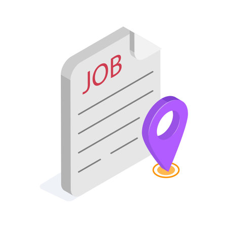 Job application with location pin concept icon of jo siteのイラスト素材