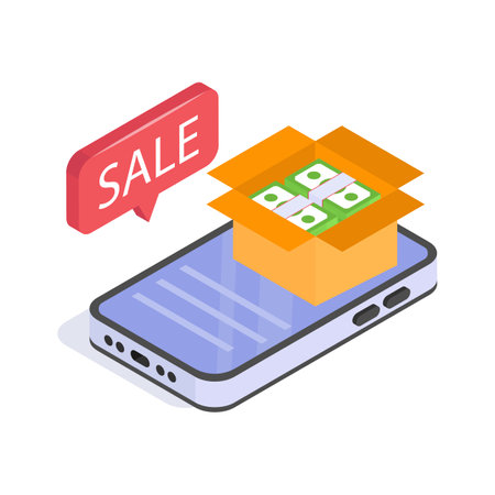 Grab this amazing icon of mobile payment in modern styleのイラスト素材