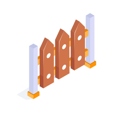 Take a look at this isometric icon of fence, ready to use vectorのイラスト素材