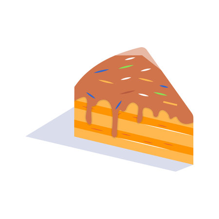 An isometric icon of cake in modern style, ready to use vectorのイラスト素材