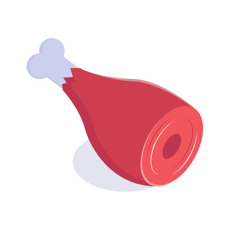 An isometric icon of ham hock in modern style, ready to use vectorのイラスト素材