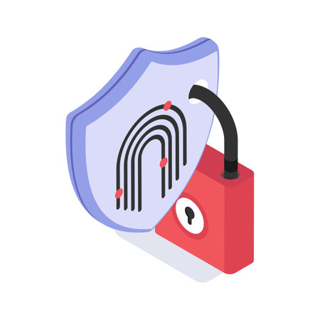 Biometric fingerprint lock ensuring secure access and protectionのイラスト素材